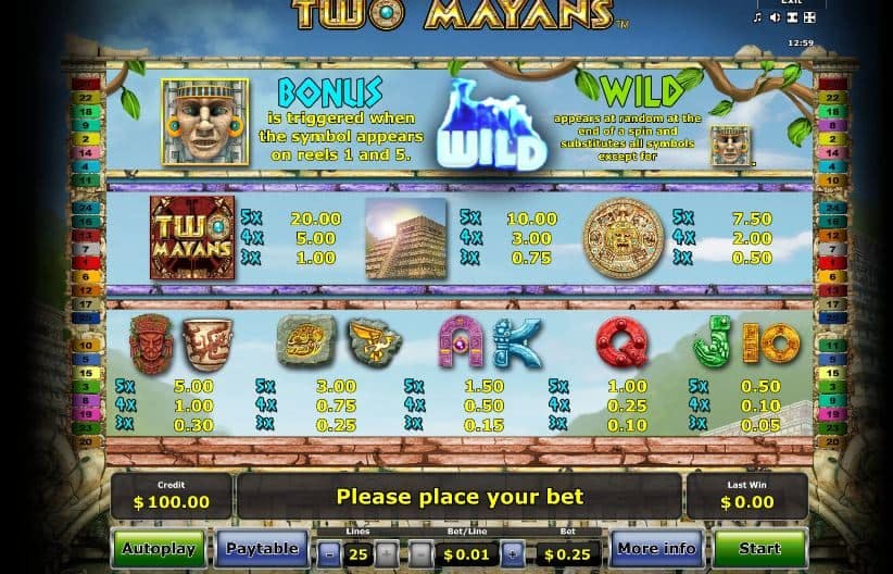 Two Mayans slot game