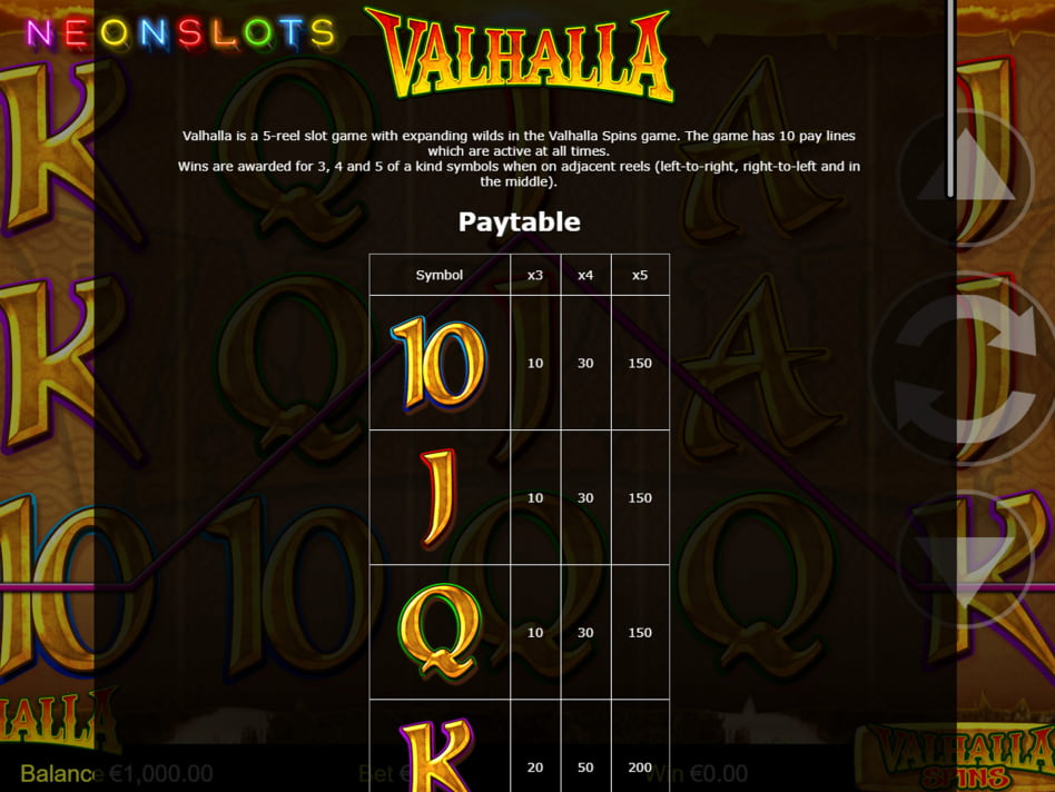 Valhalla slot game