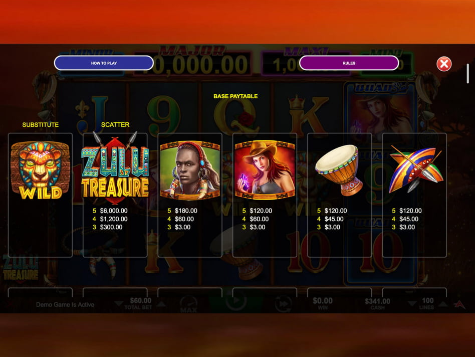 Zulu Treasure slot game