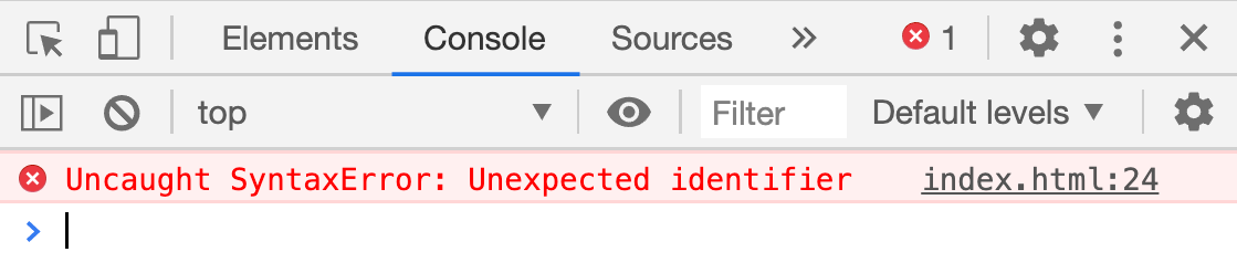 Uncaught SyntaxError: Unexpected identifier