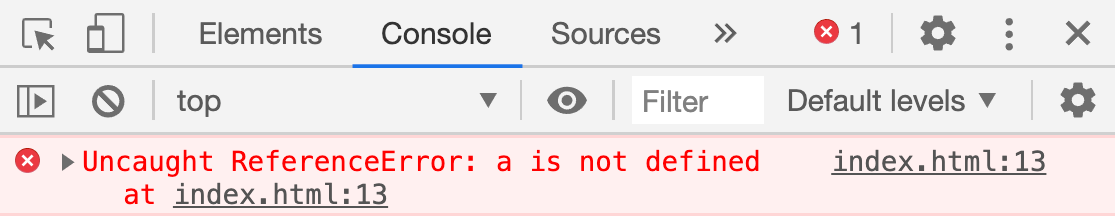 ReferenceError: a is not defined