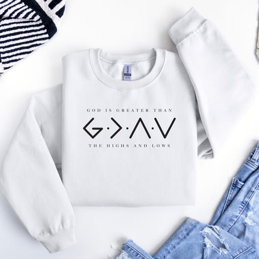 God is Greater - White Crew Neck