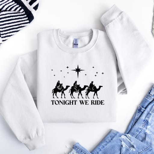 Tonight We Ride - White Crew Neck