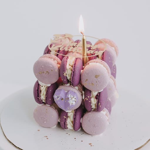 Macaron Cube Cake - Purple