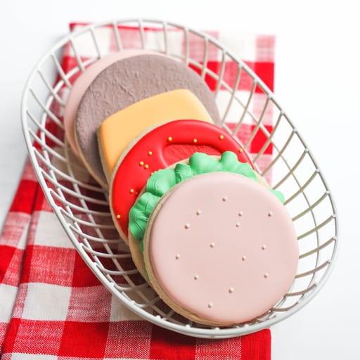 🍔🍔 CLASS: 08/18 Build-a-Burger!  Cookie Decorating Class 🍔🍔