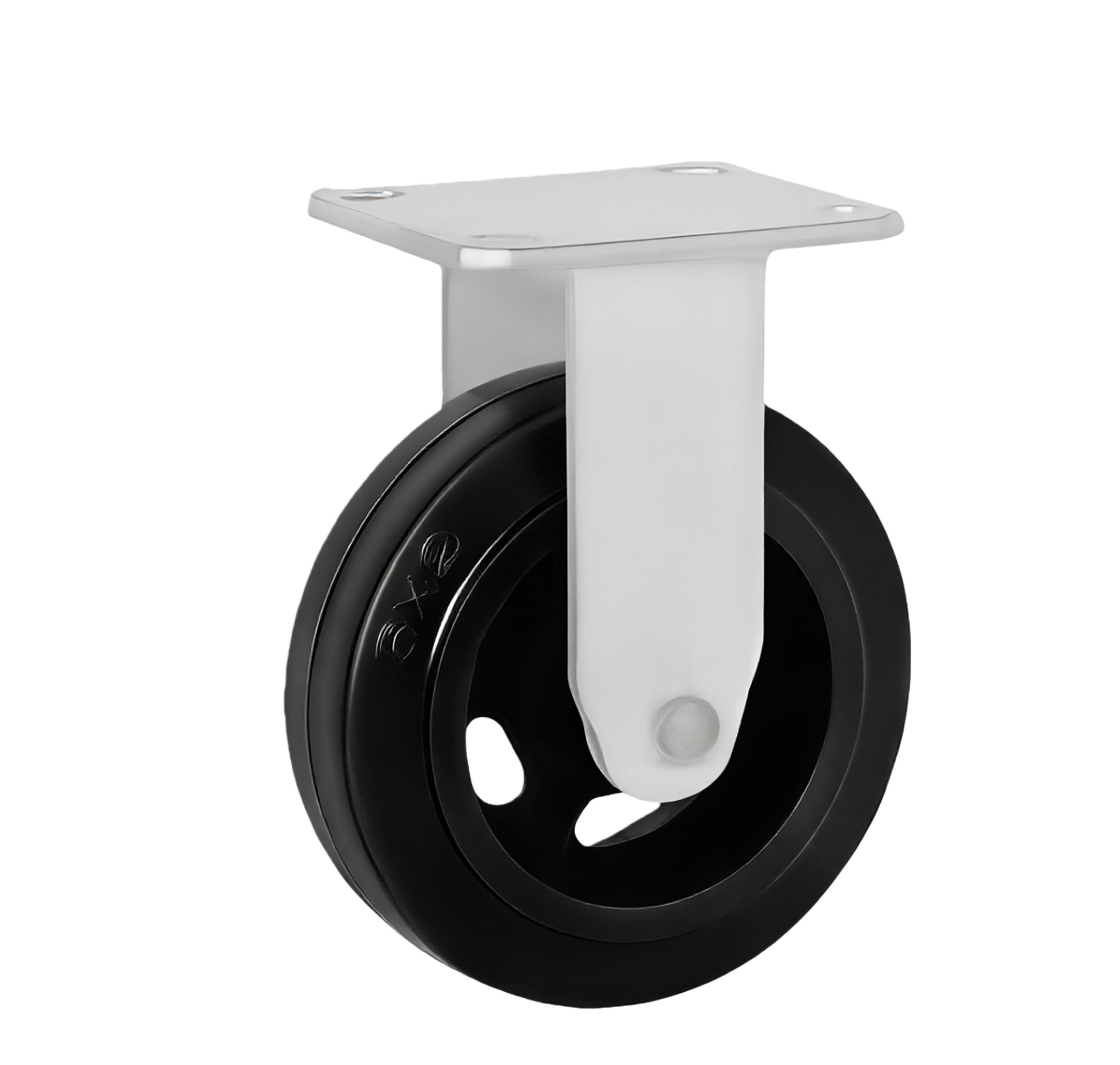 Heavy Duty Moulded Rubber Castor — 5" Rigid