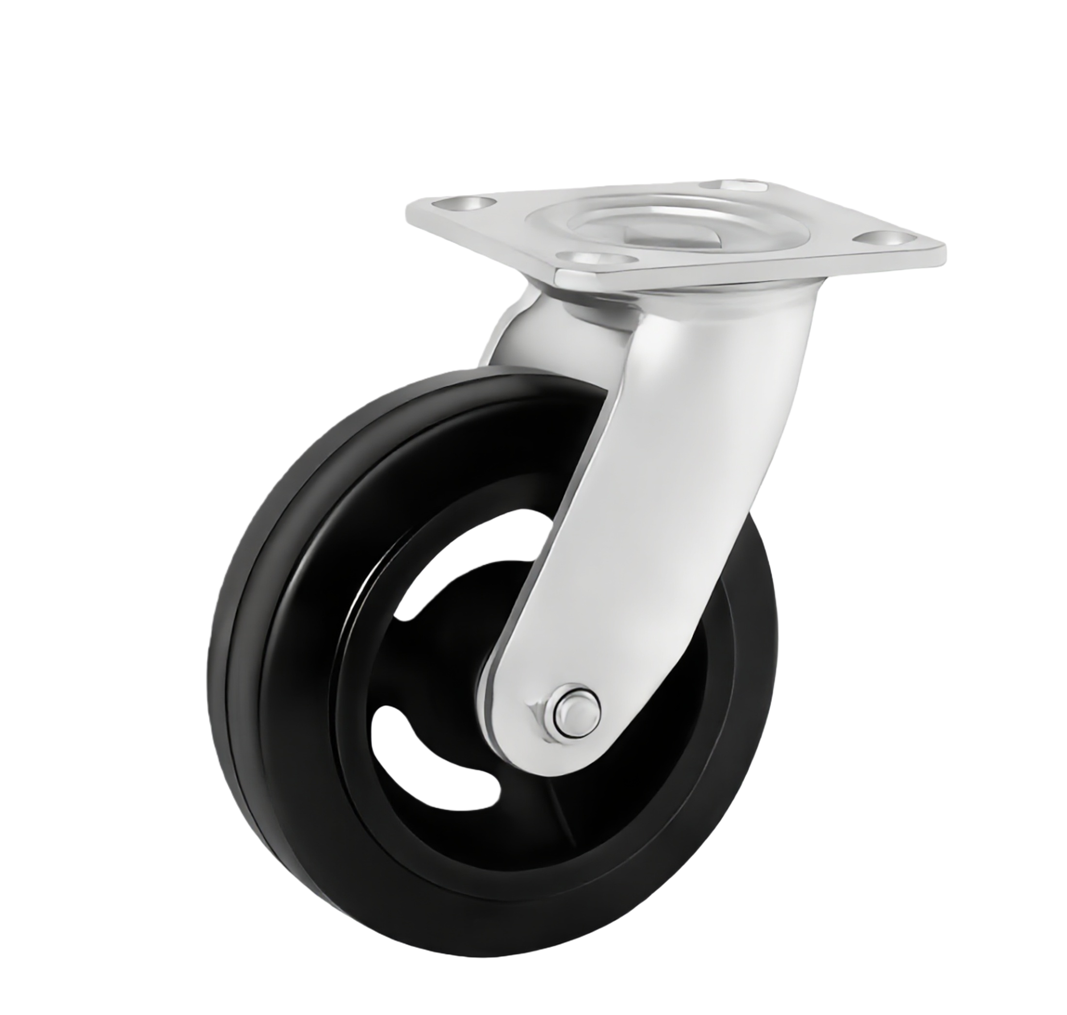 Heavy Duty Moulded Rubber Castor — 4" Swivel