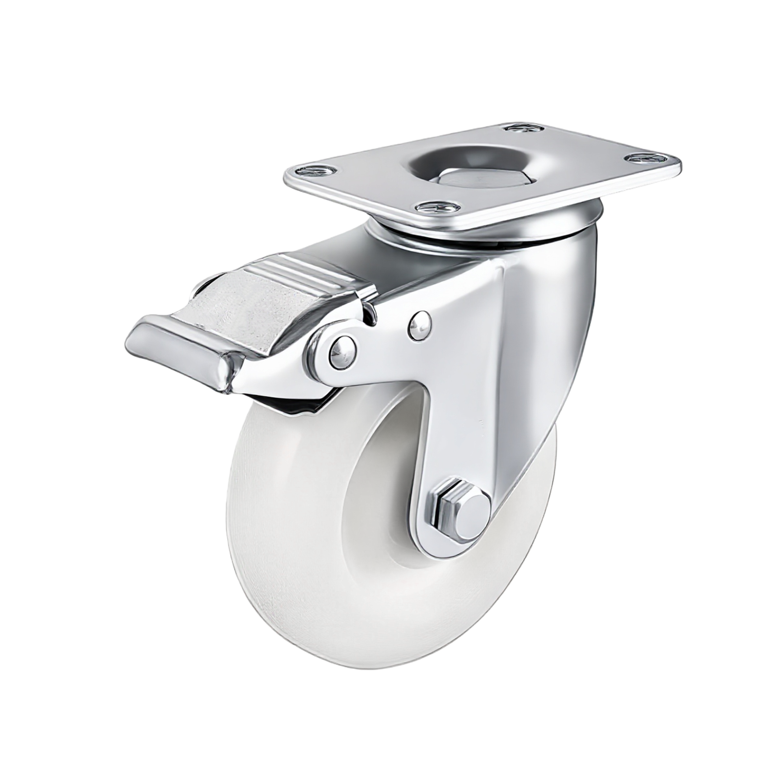 Medium Duty PP Castor Wheel — 4" Top Brake