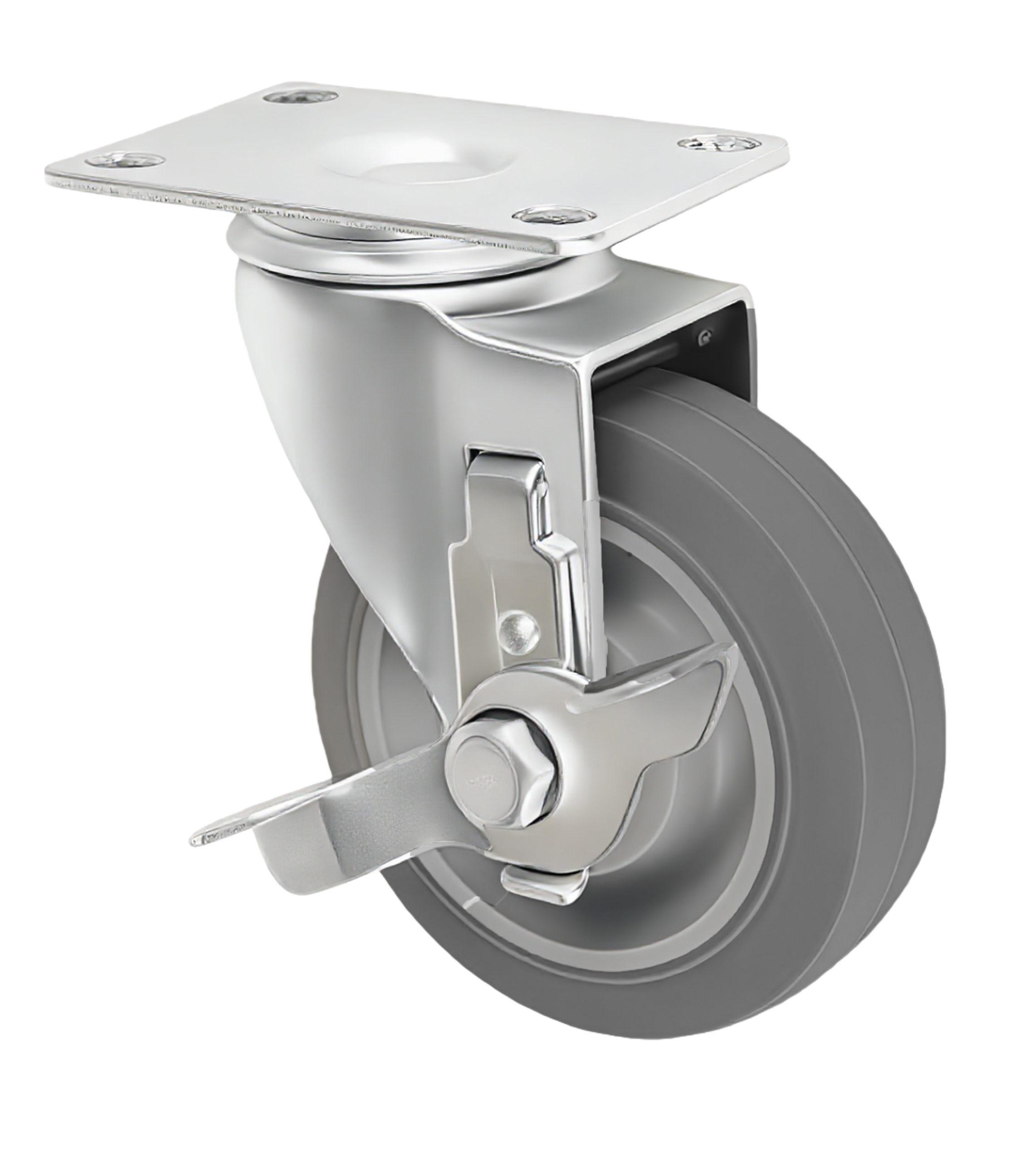 Medium Duty Rubber Castor Wheel — 5" Swivel
