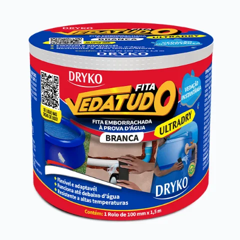 DRYKO FITA VEDATUDO ULTRADRY BRANCO 100MM X 1,5