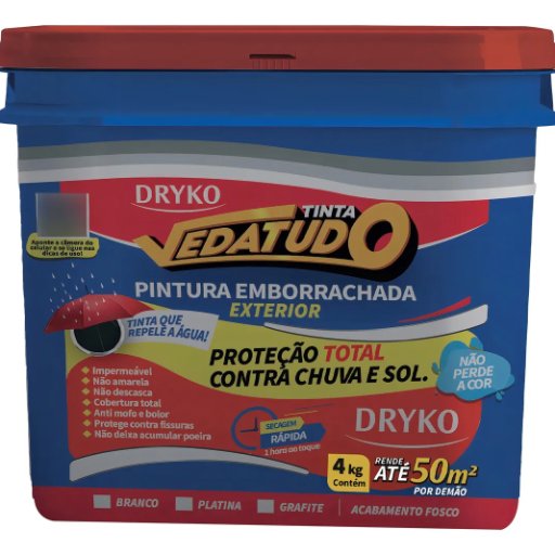 DRYKO TINTA EMBORRACHADA VEDATUDO 4KG - BRANCO