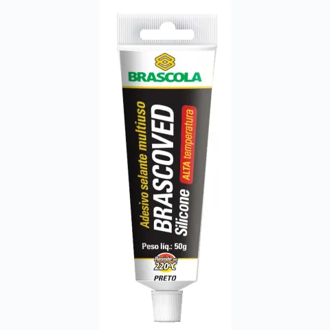 BRASCOLA SILICONE ALTA TEMPERATURA PRETO 50GR