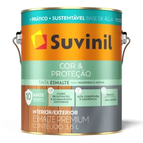 SUVINIL ESMALTE SINTÉTICO BASE D'ÁGUA PRETO FOSCO 3,6 L