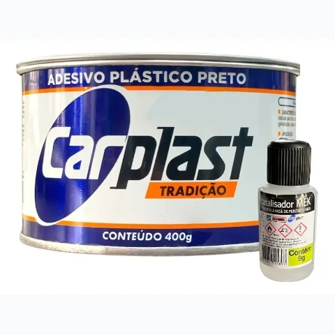 CARPLAST ADESIVO PLASTICO PRETO 400G