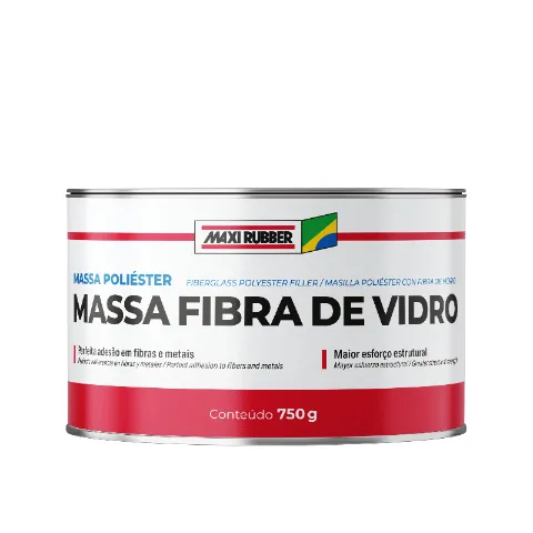 MAXI RUBBER MASSA POLIESTER COM FIBRA 750G