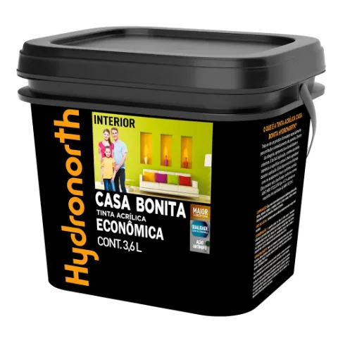 HYDRONORTH CASA BONITA TINTA ACRÍLICA PRETO FOSCO 3,6L