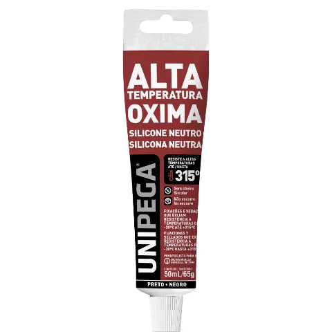 UNIPEGA SILICONE NEUTRO ALTA TEMP PRETO 50ML