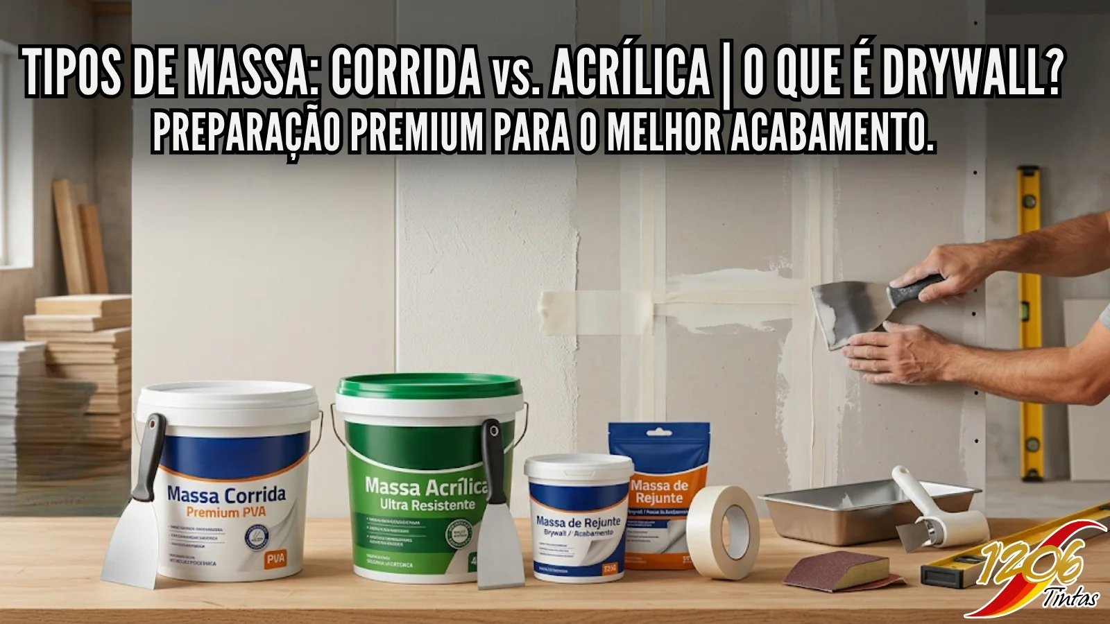 Tipos de Massa: Quais as Diferenças Entre Massa Plástica, Corrida e Acrílica? O que é Drywall?