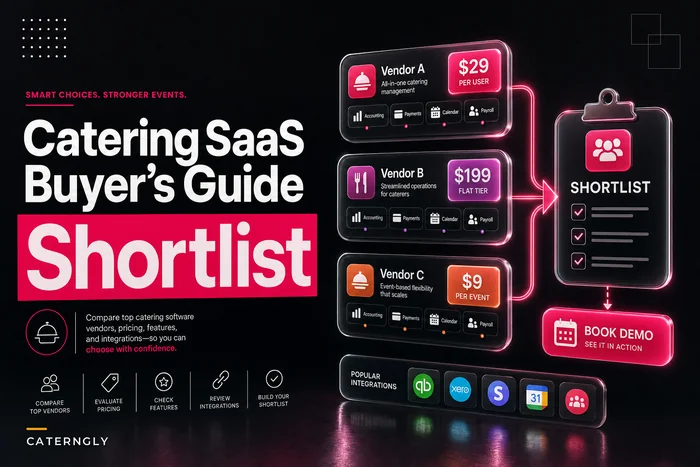 Buyer’s guide: 6 US SaaS catering & event‑management platforms for SMBs (booking calendar, client portal, per‑event costing, staff scheduling)