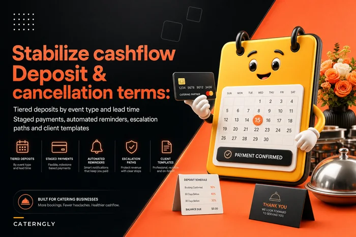 Deposit, payment schedule and cancellation terms that stabilize catering cashflow