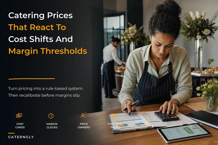 Design a KPI-linked catering pricing system: cost cards, price triggers and seasonal recalibration