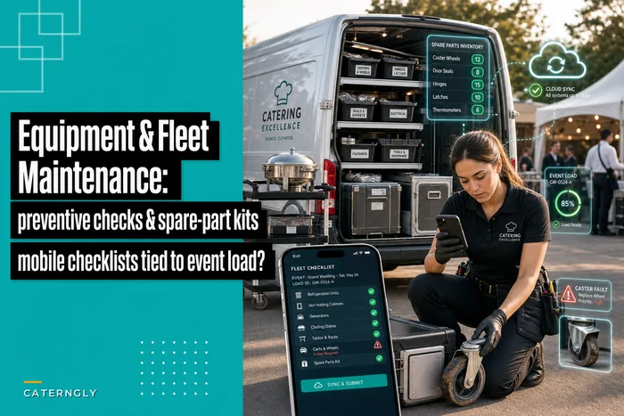 Equipment & fleet maintenance schedule for caterers: preventive checks, spare-part kits and mobile checklists