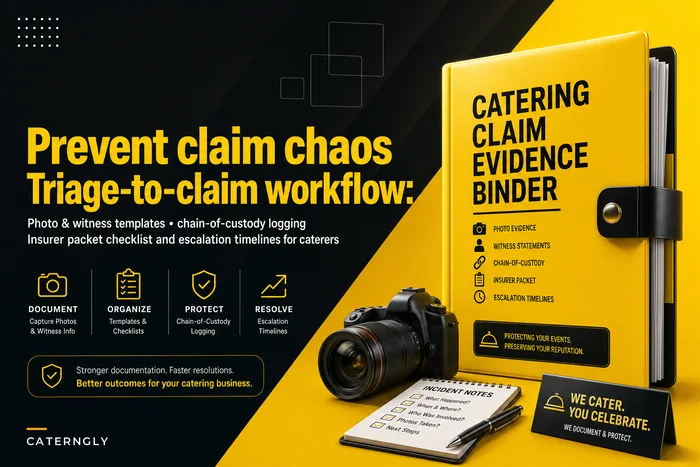 From incident to claim: an on-the-spot triage and insurer packet workflow for caterers
