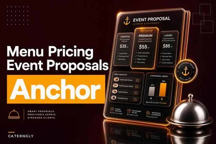 Menu pricing psychology for event proposals to raise average event value