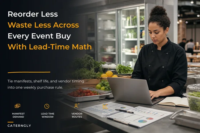 Multi-event catering inventory playbook: reorder math, pooled ordering and weekly batching rules