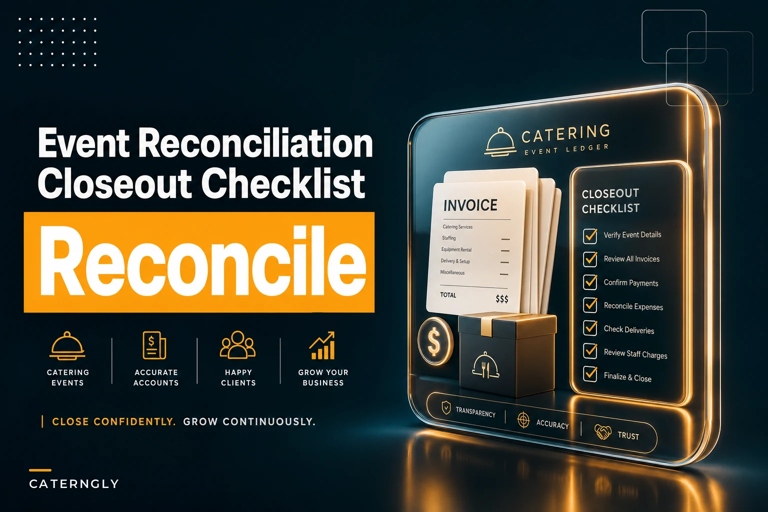 Post-event reconciliation for caterers: matching deliveries, invoices and the event ledger