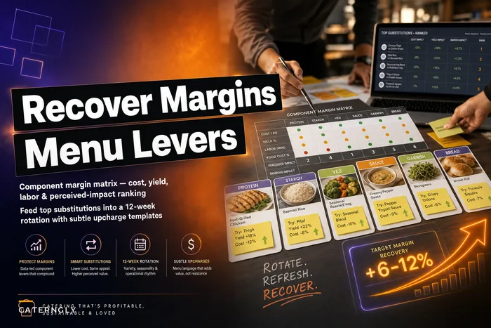 Recover margins invisibly: menu‑component levers and substitution economics for caterers