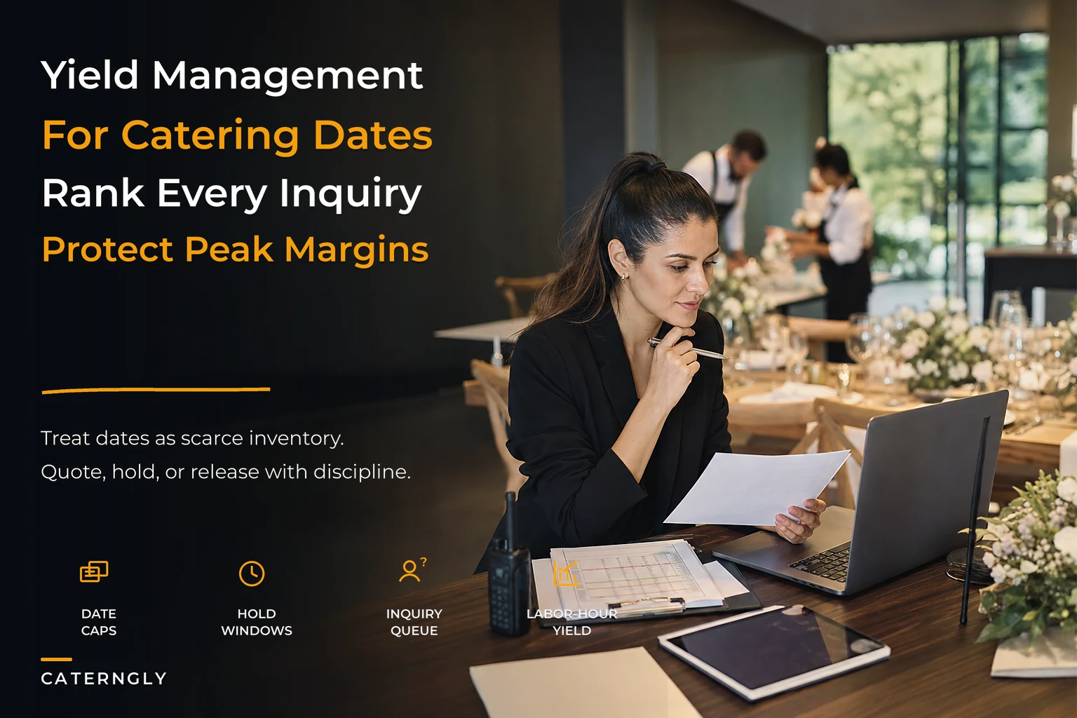 Revenue operations and yield management system for caterers