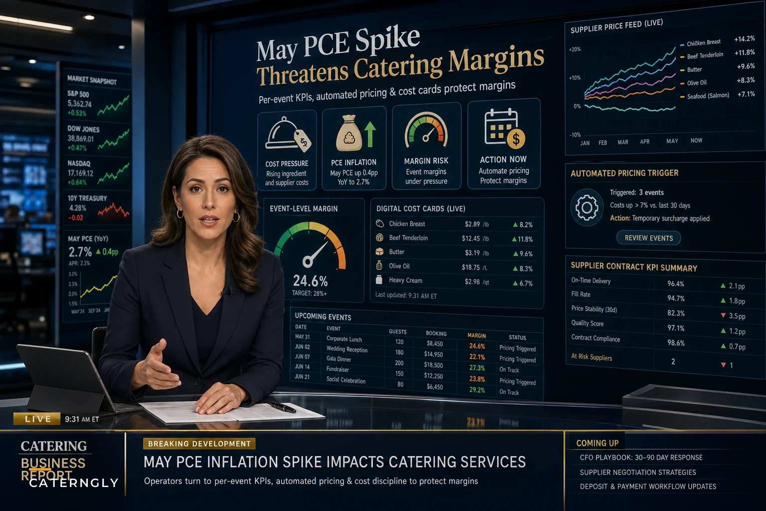 Use per‑event KPIs to protect catering margins after the May PCE inflation spike
