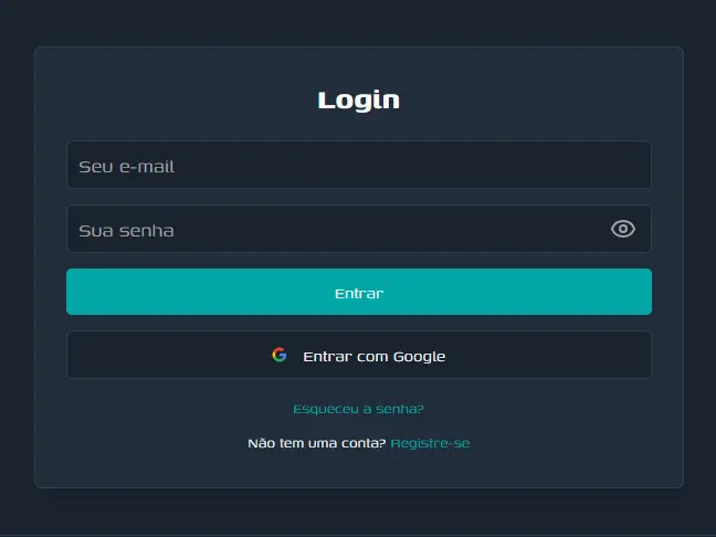 Tela de login Vempreender