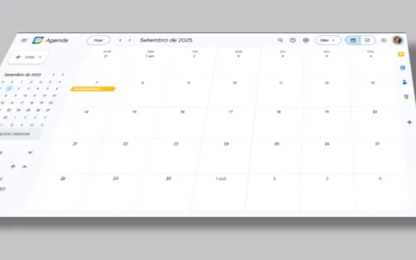 Exemplo de calendário para agendamentos