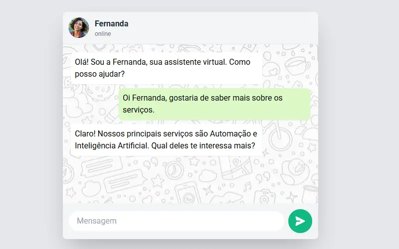 Exemplo de chat Vempreender