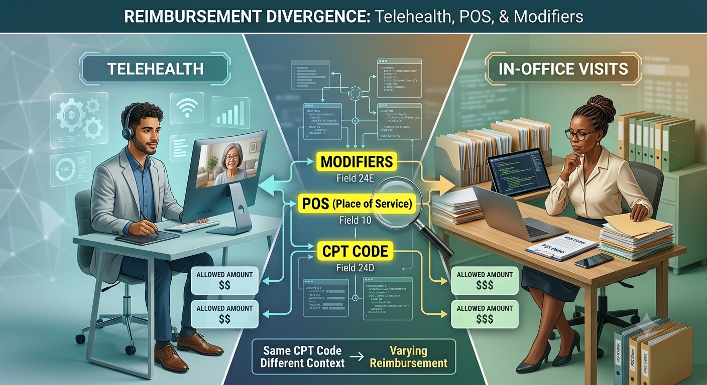 Telehealth, Place of Service, and Modifiers: The Behavioral Health Claims Details That Can Change Reimbursement