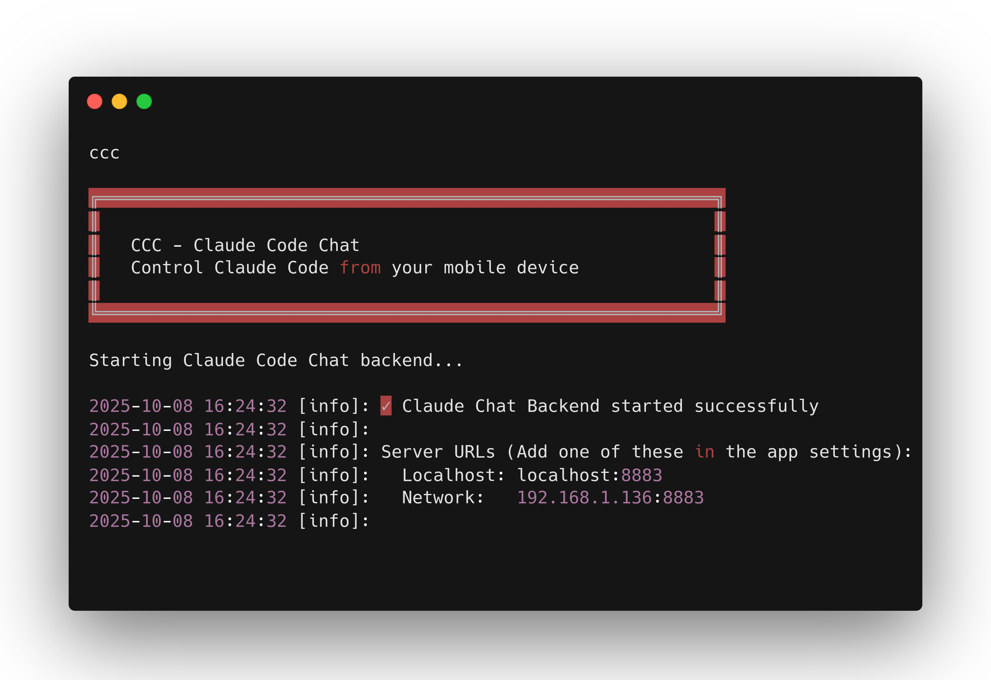 CCC Terminal Screenshot