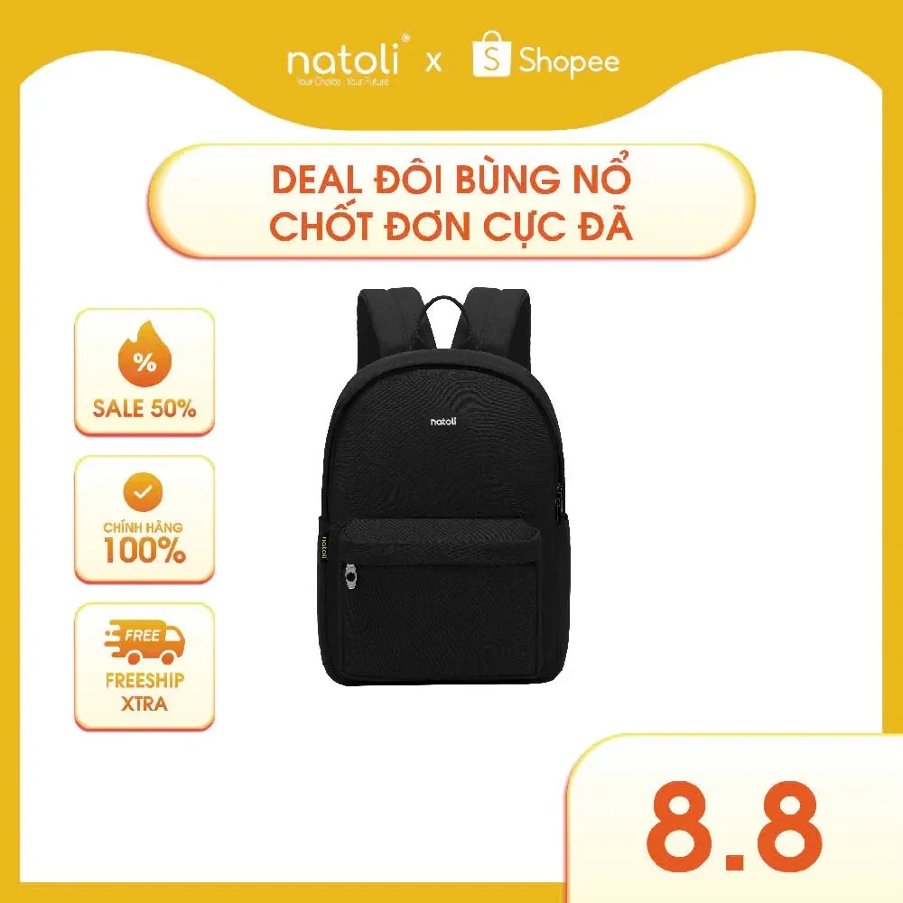 Balo đi học nam nữ thương hiệu NATOLI nhiều ngăn chống nước tốt - Basic…