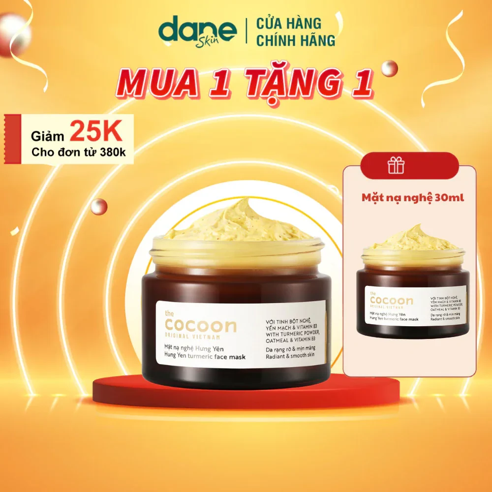 Mặt nạ nghệ Hưng Yên Cocoon 30ml - Giúp da đều màu, giảm thâm thuần chay