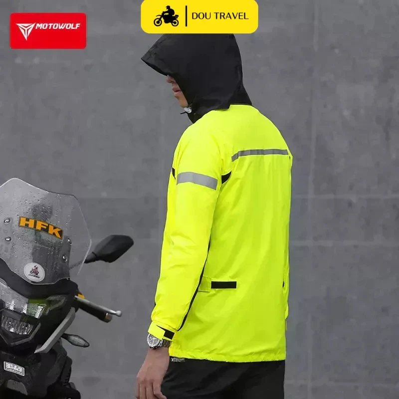 Bộ áo mưa đi xe máy phản quang MOTOWOLF MDL0401