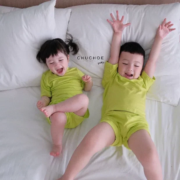 Bộ Thun Lạnh Tay Ngắn Quần Ngắn Cho Bé Trai Bé Gái Trẻ Em 5-20Kg - CHUCHOEBABY