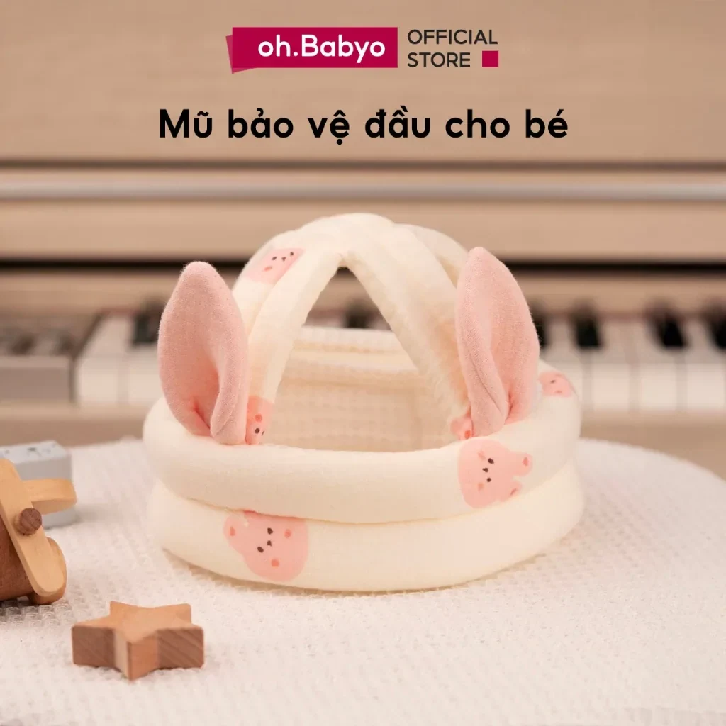 Mũ Nón Bảo Hiểm Tập Đi Tập Bò Cho Bé Ohbabyo Bảo Vệ Đầu An Toàn Chống Va Đập…