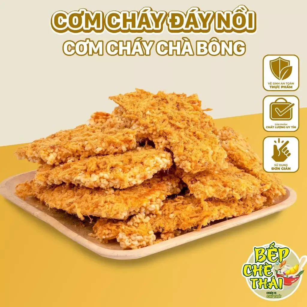 Cơm cháy siêu chà bông - cơm cháy đáy nồi - túi 200gr / 500gr - đồ ăn vặt -…