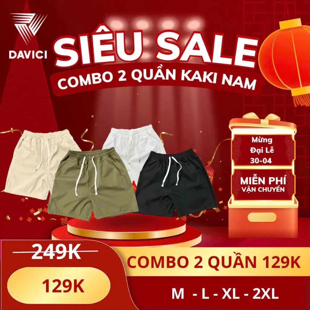Combo 2 Quần KAKI Short DAVICI.MEN chất Kaki Mềm Mại Dáng Trên Gối Bản Mới Mùa…