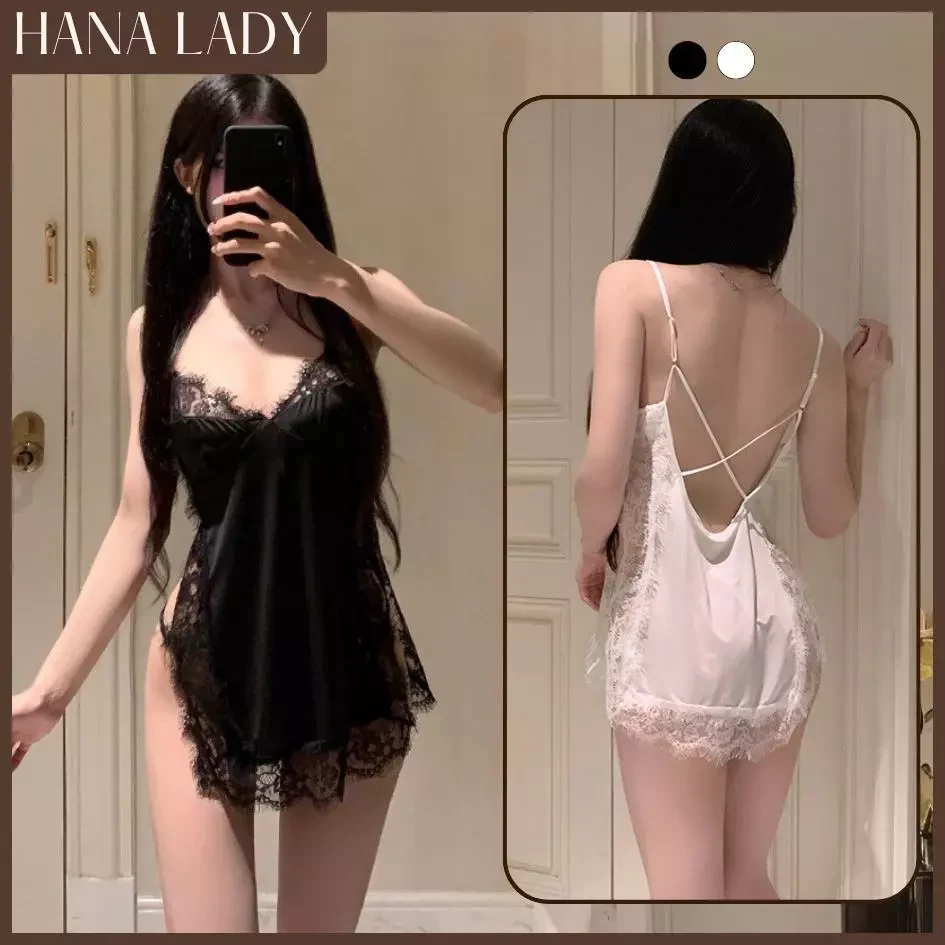 Váy Ngủ 2 Dây - Đầm Ngủ Thun Lạnh Phối Viền Ren Mặc N…