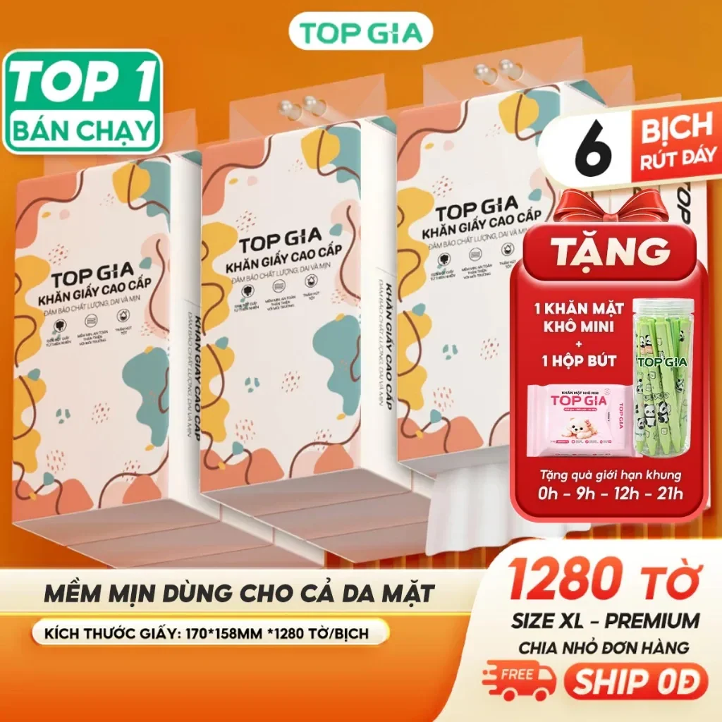 Giấy vệ sinh treo tường Top Gia đa sắc đa năng từ bột giấy thiên nhiên,…