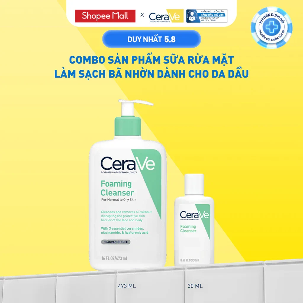 Bộ sản phẩm Cera Ve Foaming Cleanser deal độc quyền