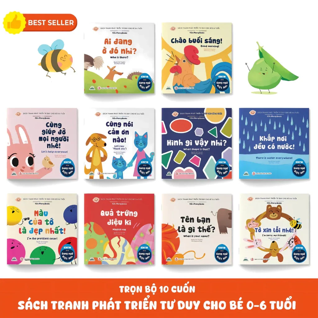 Sách - Combo 10 Quyển Ehon Phát Triển Tư Duy Cho Bé 0 - 6 Tuổi - Song Ngữ Việt…