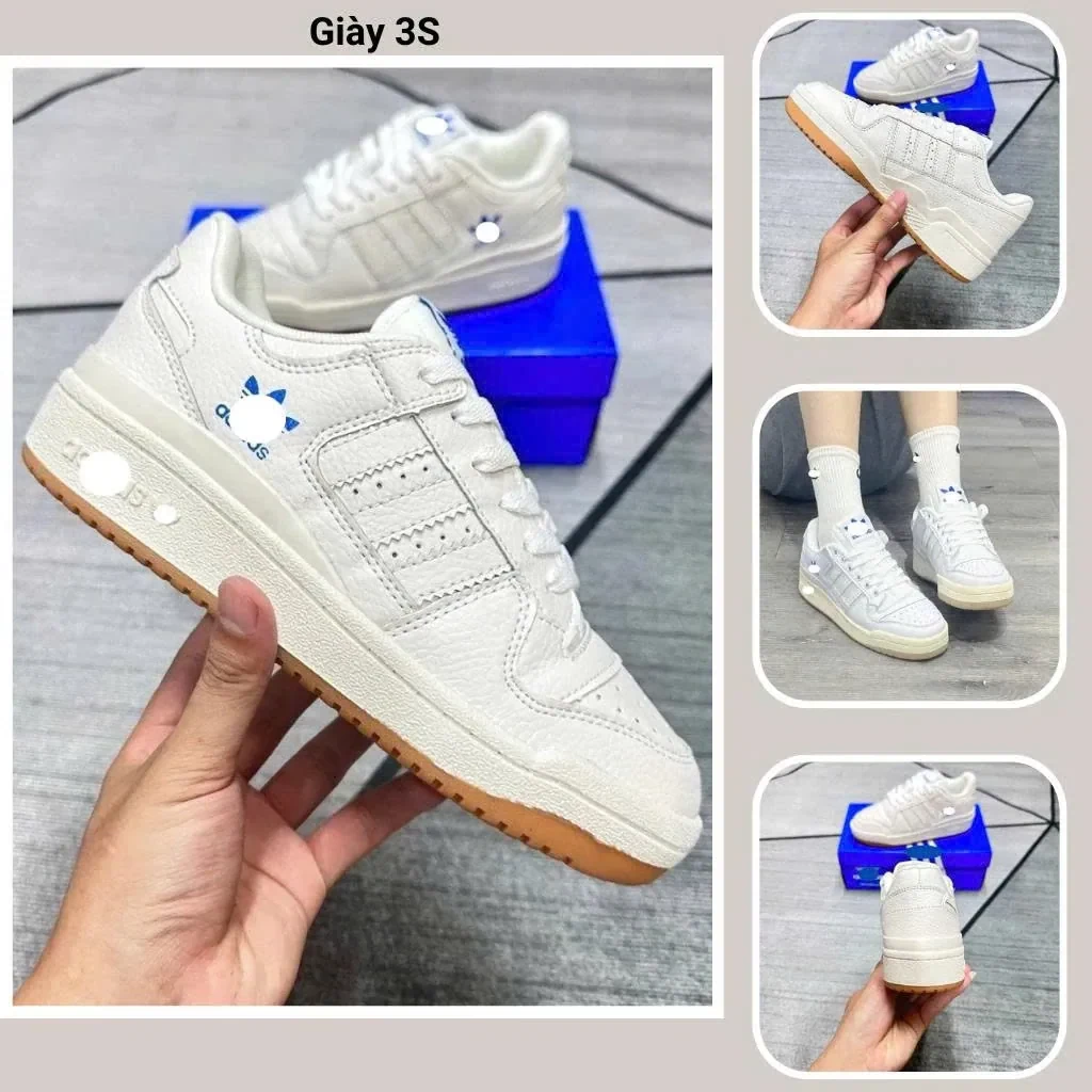Giày Sneaker Nam Nữ Forum 84 Trắng Đế Cao Su Phối 3 Sọc – Giày Thể Thao Phong…